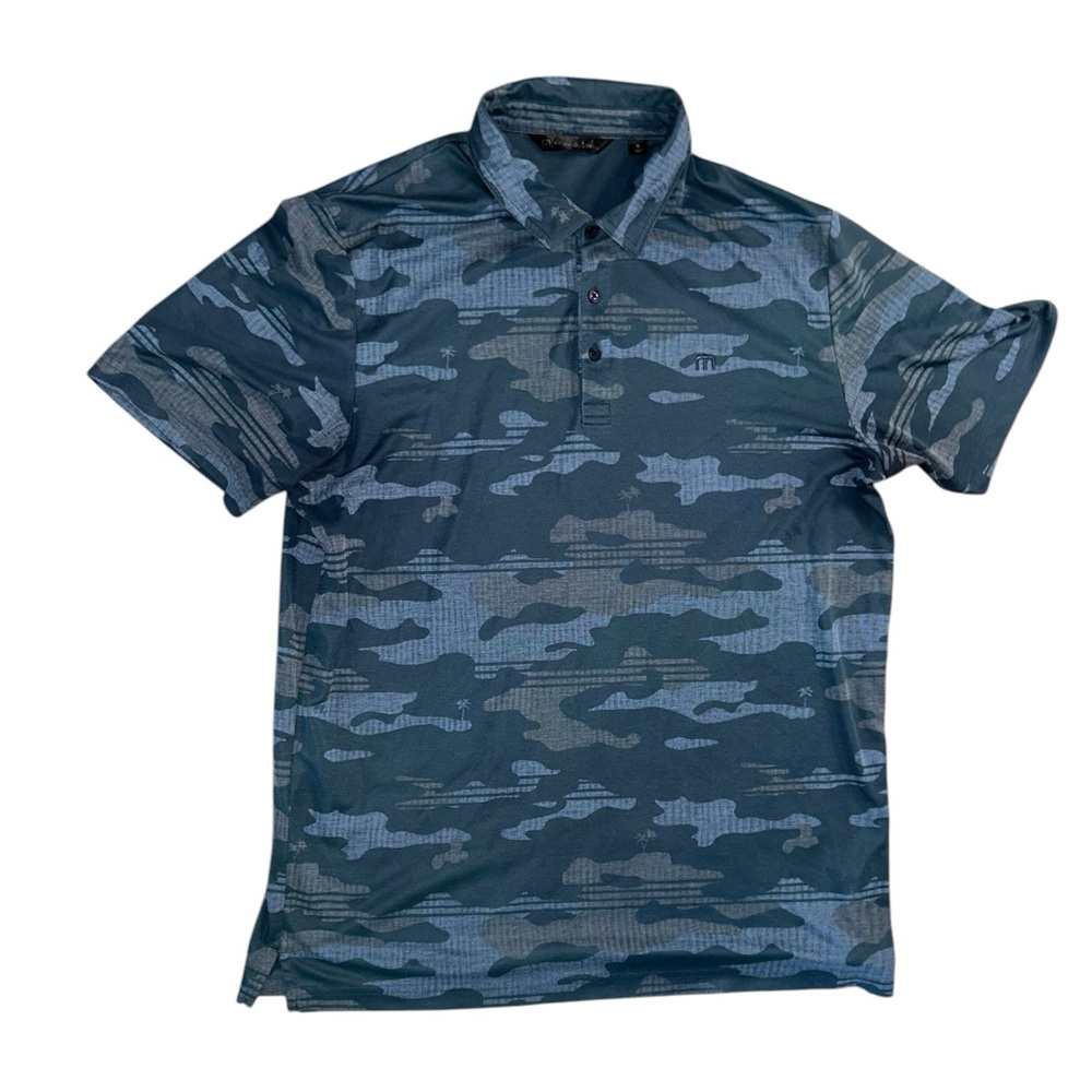 Travis Mathew Blue Camo Polo Shirt